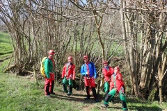 Le groupe bien motivé juste avant d'entamer la descente dans le gouffre de Peillot.